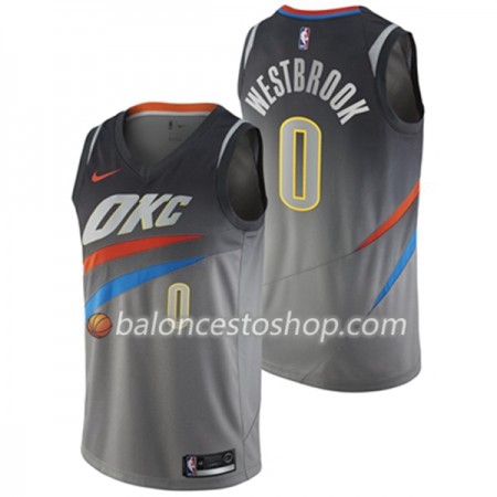 Camiseta Hombre NBA Oklahoma City Thunder Russell Westbrook 0 Nike City Edition Swingman